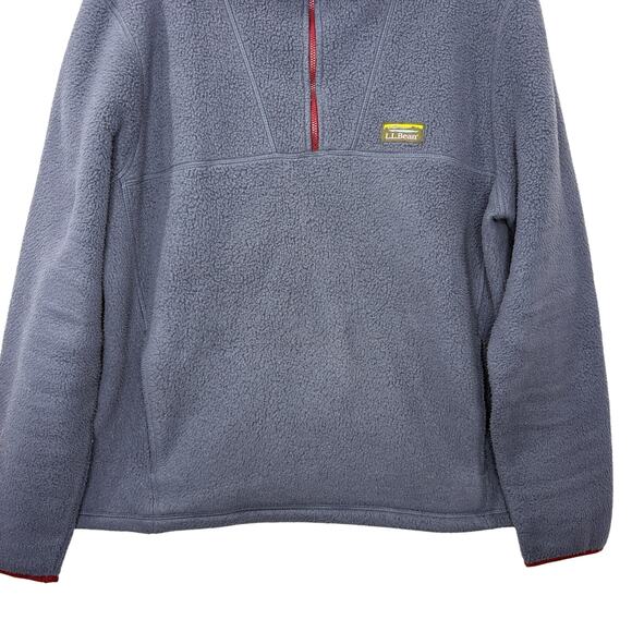 LL Bean Mens Size L Katahdin Sherpa Fleece Pullover Gunmetal Gray 1/4 Zip Pocket - Picture 6 of 13
